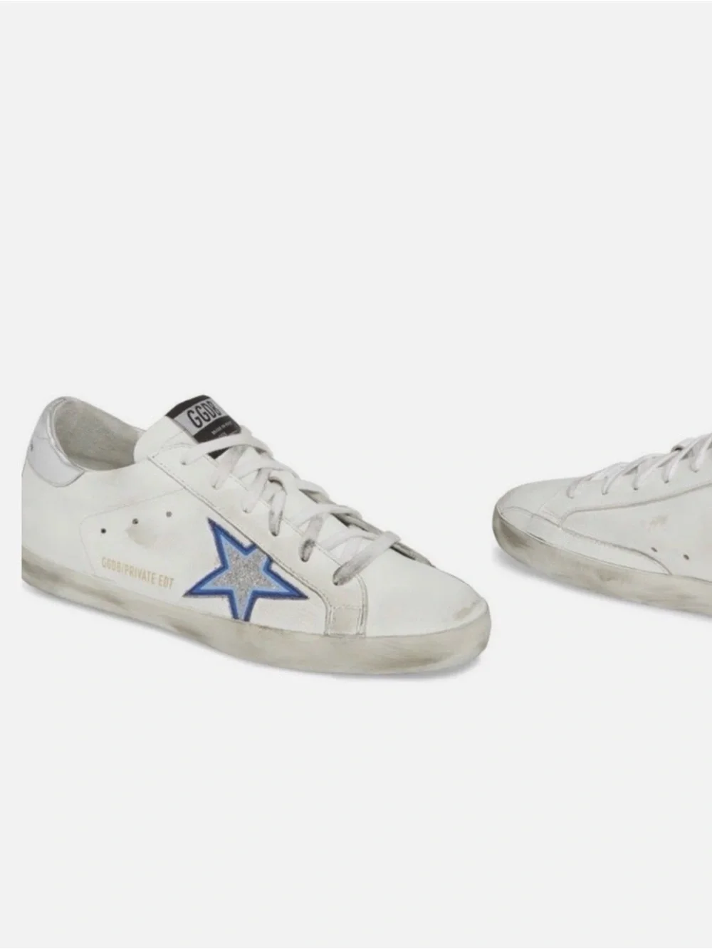 Golden Goose Superstar Distressed Glittered Leather Sneakers 39 - Picture 1 of 5